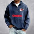 KC Men's Half-Zip Denim Hoodie