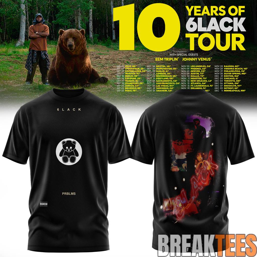 6LACK ’10 Years of 6LACK’ World Tour Shirt