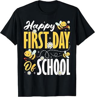 Happy First Day of School Bees Back to School Students Kids T-Shirt