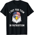 I Put The Tism in Patriotism Eagle USA Flag 4th July T-Shirt