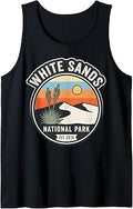 White Sands National Park Retro Vintage Desert Sunset Badge Tank Top