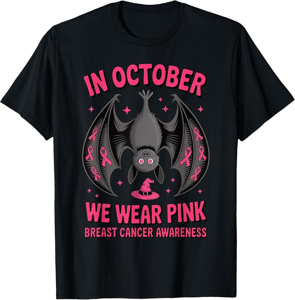 Cute Bat Pink Ribbon Awareness Merch.