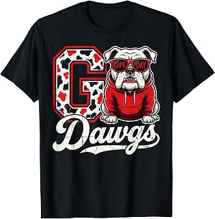 Bulldog Go Dawgs Men Women Kids Boys Youth Girls Teen T-Shirt