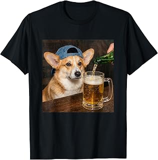 Corgi Drinking Beer Funny Corgi Dog Meme T-Shirt