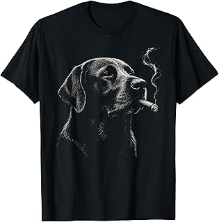 Black Labrador Retriever Smoking Cigar Funny Dog Lover T-Shirt