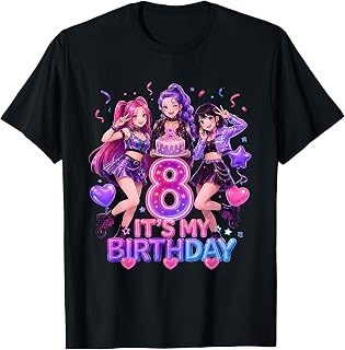 It's My 8th Birthday K-Pop Girl Cute 8 Year Old Party Tee T-Shirt