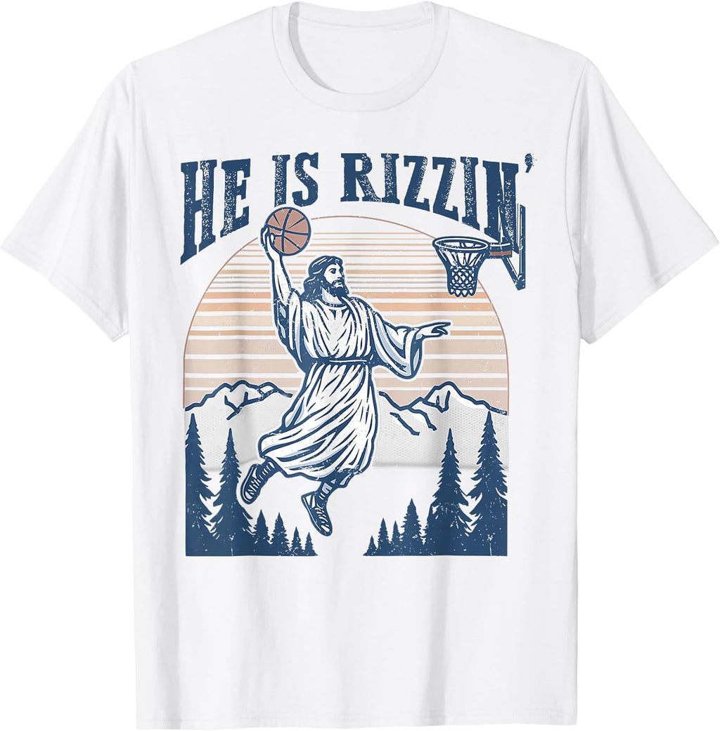 Basketball He Is Rizzin' Easter Jesus Christian