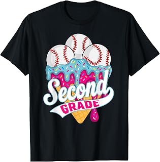 2nd Grade Baseball Ice Cream First Day of School Boys T-Shirt