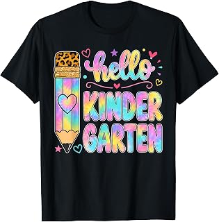 Hello Kindergarten Tie Dye Back to School Girls Teacher T-Shirt