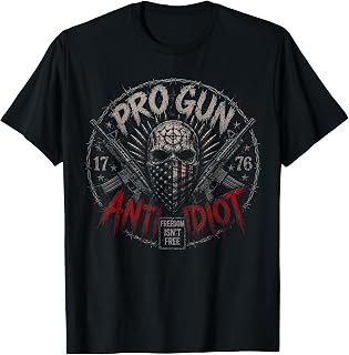 2nd Amendment Pro Gun Anti Idiot Shirt Vintage USA Flag T-Shirt