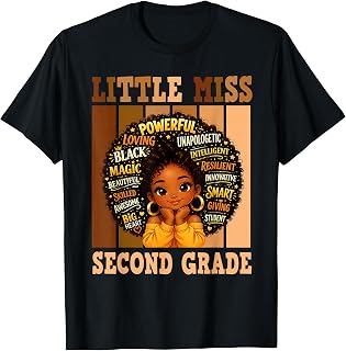 2nd Grade Black Girls Back to School Second Grade Melanin T-Shirt