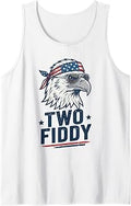 1776 2026 USA Flag 250th Patriotic Eagle Humor Two Fiddy Tank Top