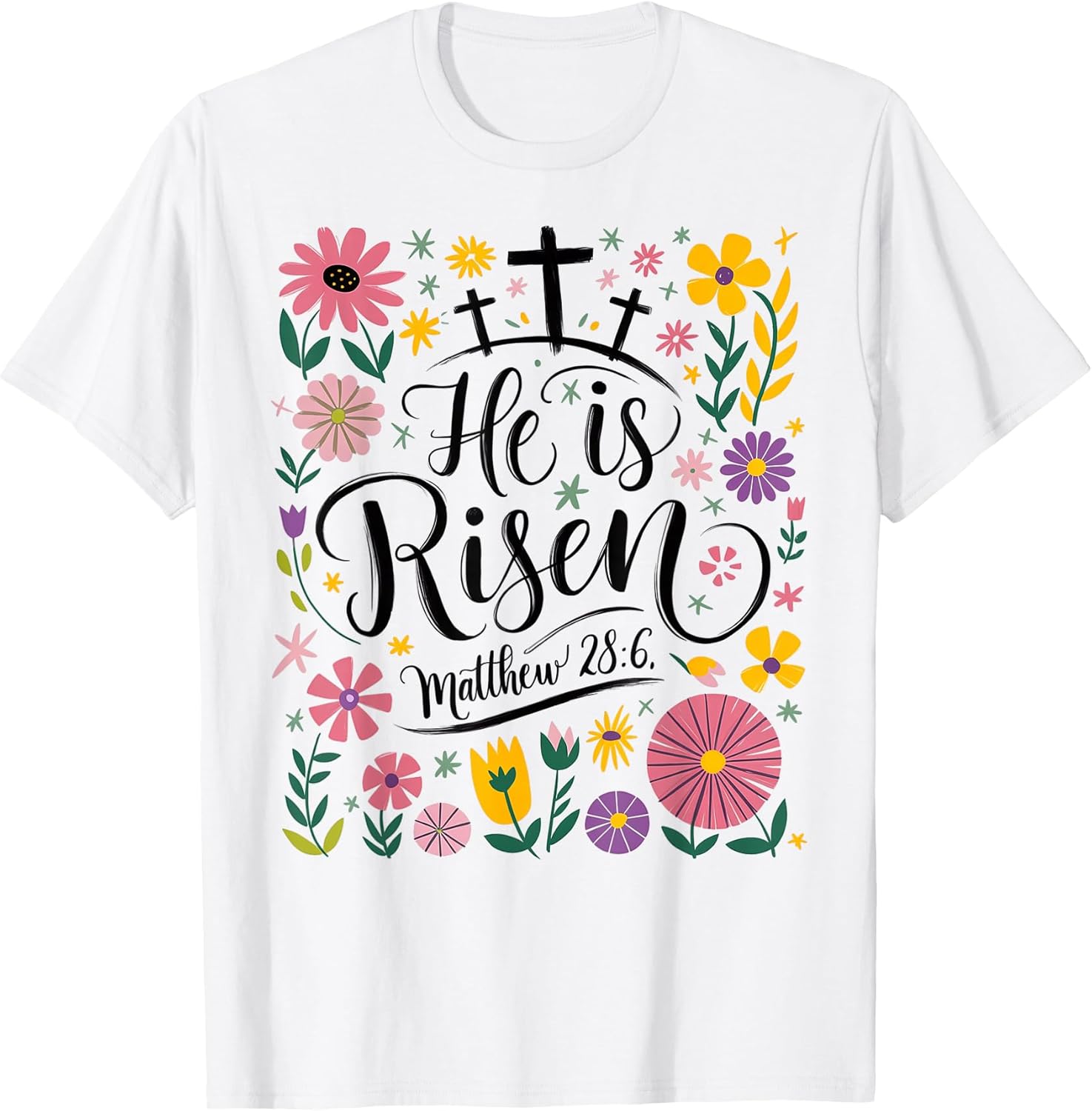 He Is Risen Jesus Christian Easter Floral