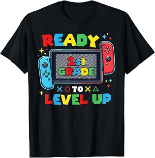 Ready to Level Up Gamer First Grade Boys Back to School T-Shirt