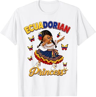 Ecuadorian Princess Dabbing Girl Dab Ecuador Flag Pride Kids T-Shirt