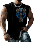 Mens Jesus Cross Print Tank Tops Faith Christian Retro Graphic Shirts Moisture Wicking Sleeveless Gym Workout Tops