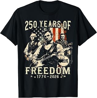 Abraham Lincoln Playing Guitar 4th of July 250th Anniversary T-Shirt