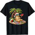 Christmas in July Santa Snowman Beach Summer Xmas in June T-Shirt