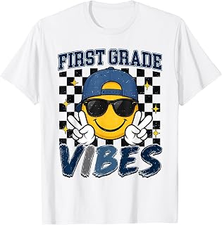 Retro First Grade Vibes Back to School 1st Grade Boys Kids T-Shirt