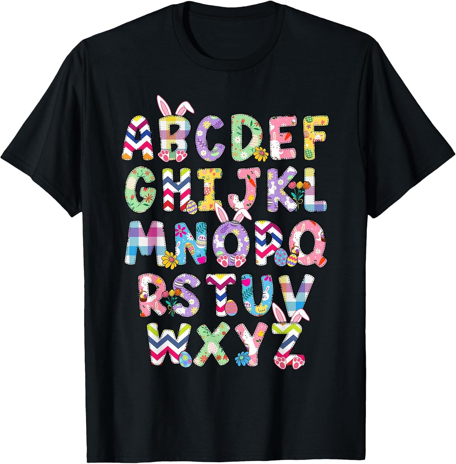 Cute Abcs Alphabet Bunny Easter Day Student Shirts