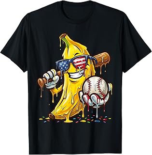 Funny Baseball Drip American Flag Boys Kids Youth T-Shirt