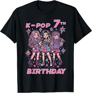 7th Birthday K-Pop Girls 7 Year Old Kpop Girls Kids Youth T-Shirt