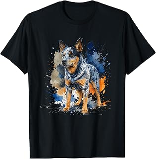 Abstract Australian Cattle Dog Blue Heeler Artwork Design T-Shirt