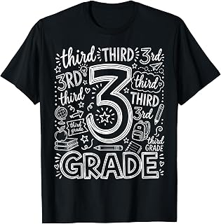 3rd Grade Typography Team Third Grade Teacher Back to School T-Shirt