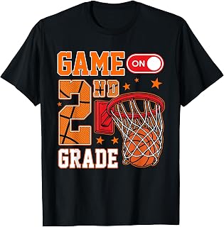 2nd Grade Basketball Back to School Second Grade Boys Kids T-Shirt