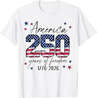 America USA 250th Years of Freedom 4th of July T-Shirt