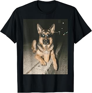 Funny German Shepherd Drinking Iced Coffee Meme Dog Lover T-Shirt