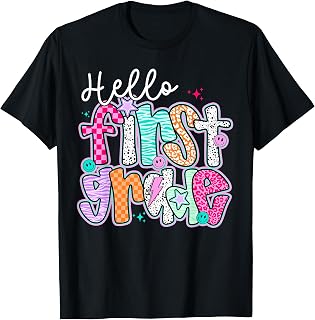 Hello First Grade Team 1st Grade Back to School Teacher Kid T-Shirt