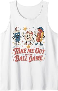 Baseball Take Me Out to The Ball Game Retro Fan Tank Top