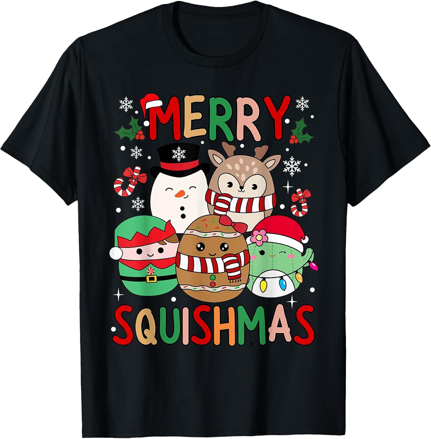 Cute Squishmas Squad Kids Snowman Santa Elf