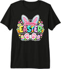Happy Easter Bunny Cute Rainbow Eggs Spring