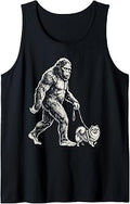 Bigfoot Walking Pomeranian Funny Sasquatch Dog Walker Tank Top