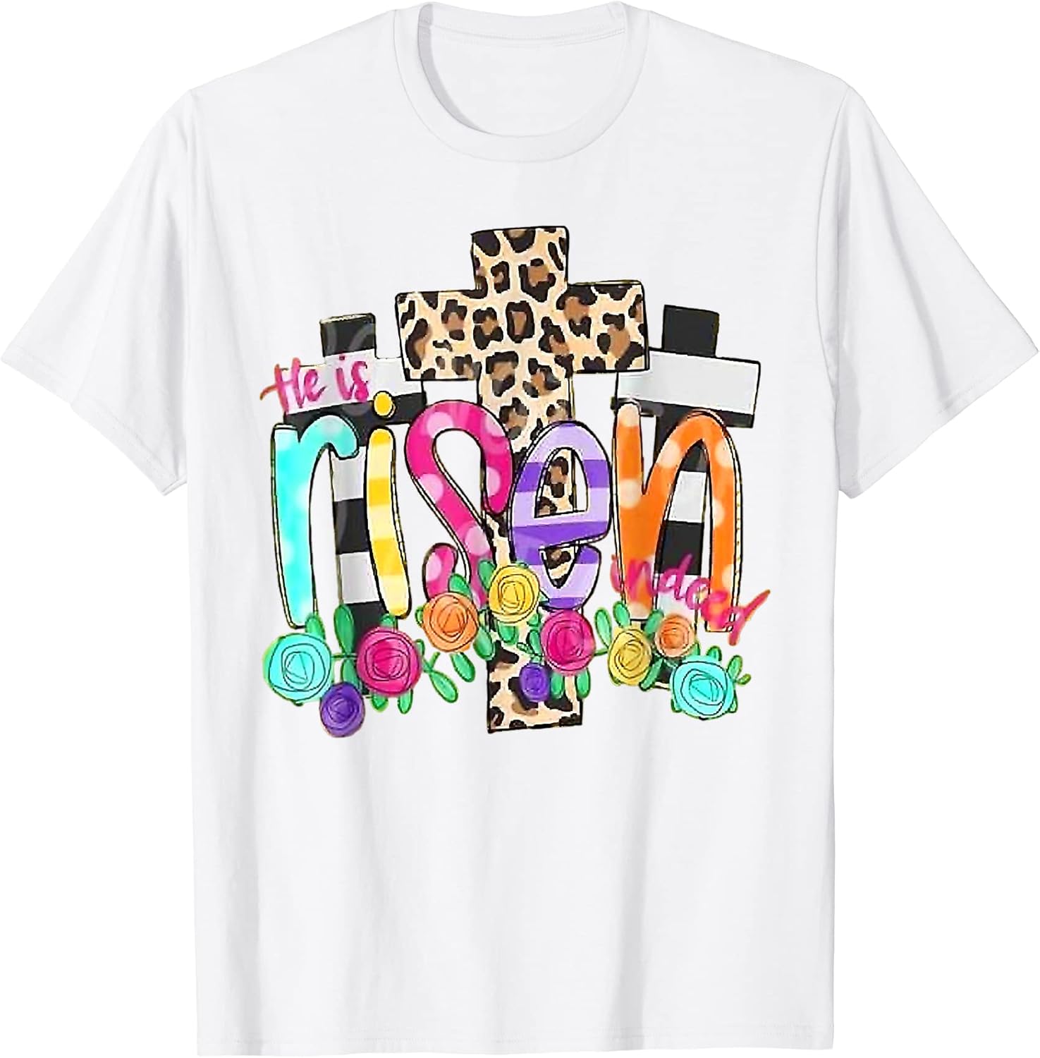 He Is Risen Leopard Cross Christian Jesus