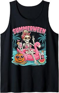 summerween Skeleton Beach Party Funny Tank Top