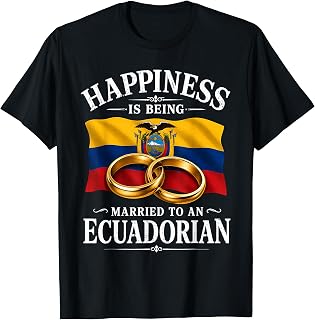 Ecuadorian Flag Pride Bandera Ecuador Roots Marriage Married T-Shirt