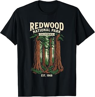 Redwood National Park California Vintage Design T-Shirt
