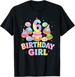 6th Birthday Girl Dumpling Shirt Cute Kawaii Dumpling Party T-Shirt