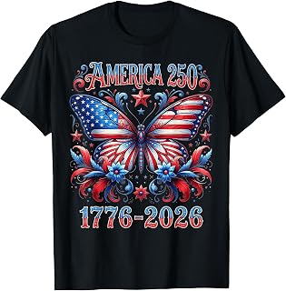 250th Anniversary Butterfly USA Flag Patriotic 4th of July T-Shirt
