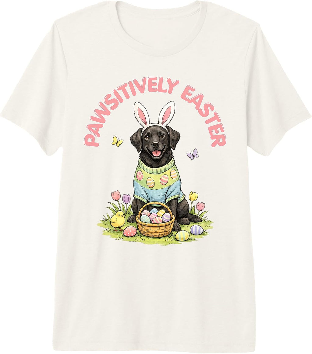 Paws & Bunny Vibes Cute Fun Easter Dog Graphic Tee