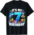 Its My 7th Birthday Sea Ocean Animal 7 Years Old Kids T-Shirt
