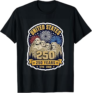 Mount Rushmore 250 Years USA Fourth of July 1776 2026 T-Shirt