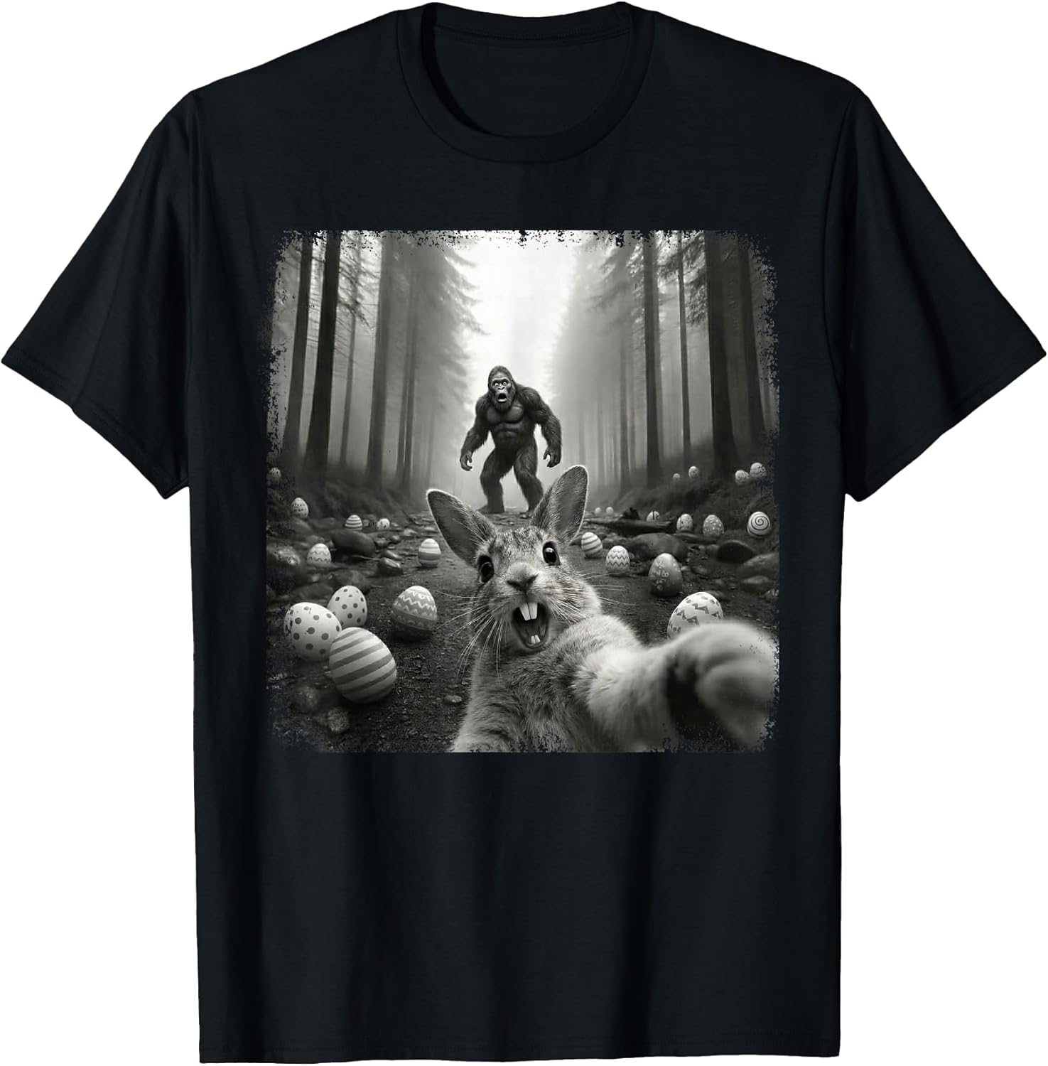 Funny Easter Bunny Selfie With Bigfoot Sasquatch