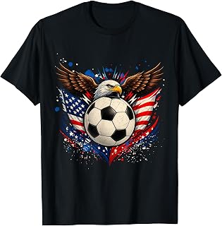 American Flag Soccer Ball 4th of July Patriotic Men Women T-Shirt