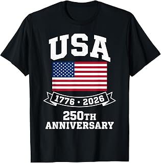 USA 250th Anniversary American Flag Patriotic 4th of July T-Shirt