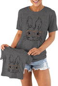 Ritatte Mommy and Me Easter Shirt Women Toddler Girl Bunny Leopard Glasses Matching Outfit Rabbit Short Sleeve T-Shirt Tops