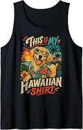 This is My Hawaiian Shirt Golden Retriever Illustration Tank Top